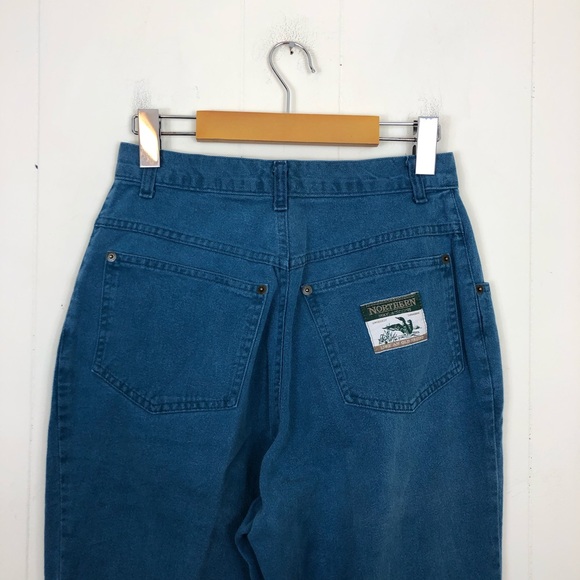 Vintage High Waisted Teal Denim Jeans Sz 28 - Picture 8 of 11